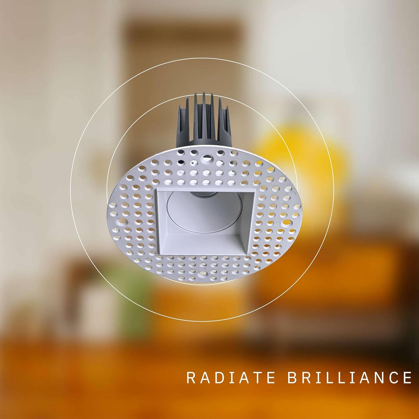 P-6365 2 Inch Trimless Square White 14W-8W 1200-750 Lumens 5CCT Recessed Light