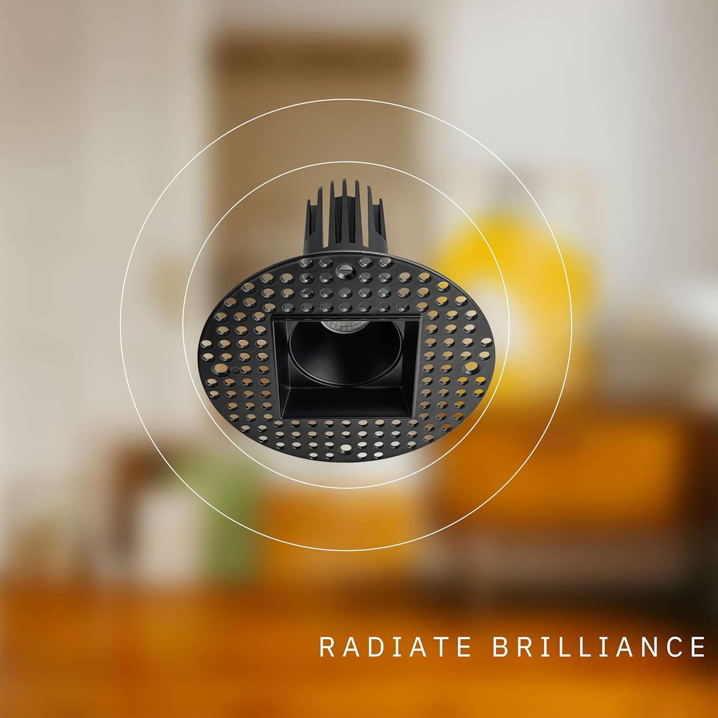 P-6388 2 Inch Trimless Square Black 14W-20W=125W-175W, 1200-1700 Lumens 5CCT Recessed Light