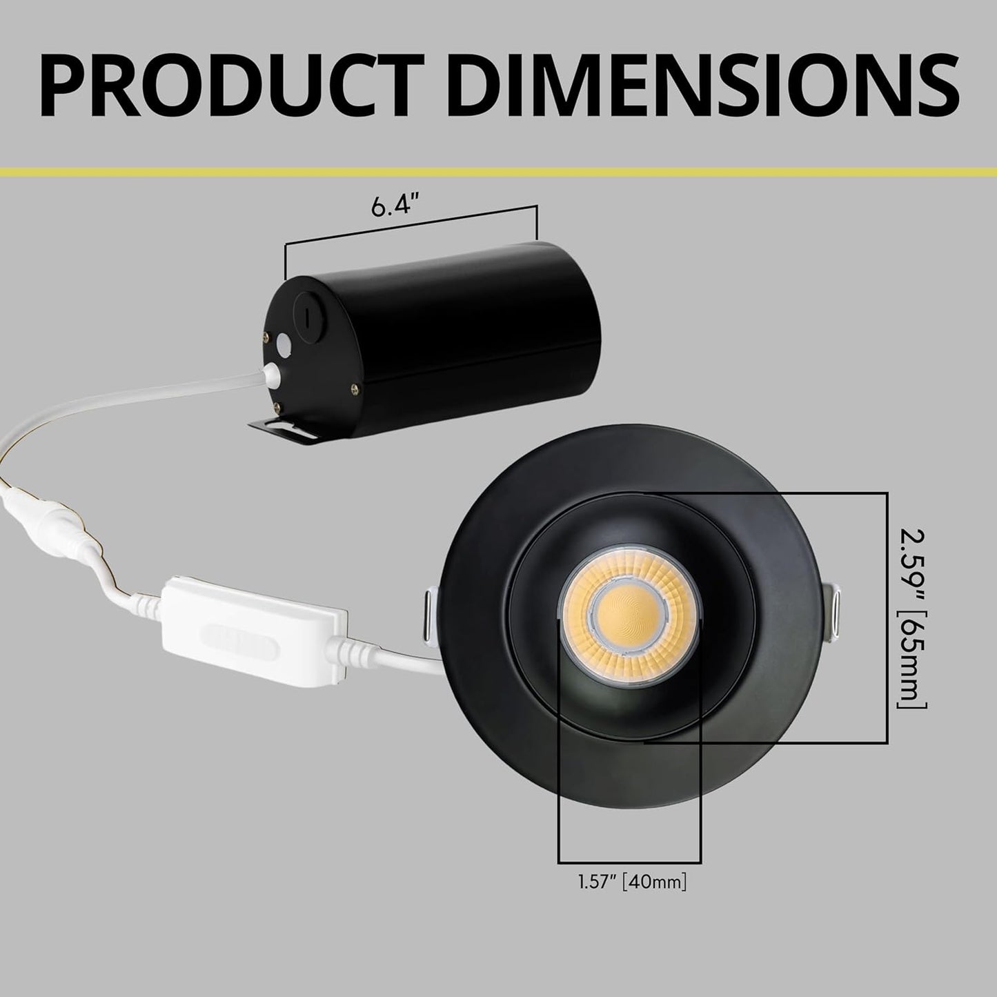 P-7090 3 Inch Gimbal Round Black 9W, 850 Lumens 5CCT Recessed Light