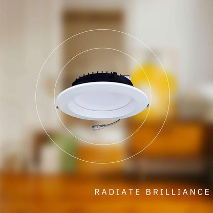 P-6405 8 Inch Slim Round White Finish 80-50W=800-500W, 8000-5000 Lumens 5CCT Recessed Light