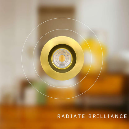P-5748 4 Inch Round Brushed Brass 15/22W,1600/2400 Lumens 5CCT Recessed Light