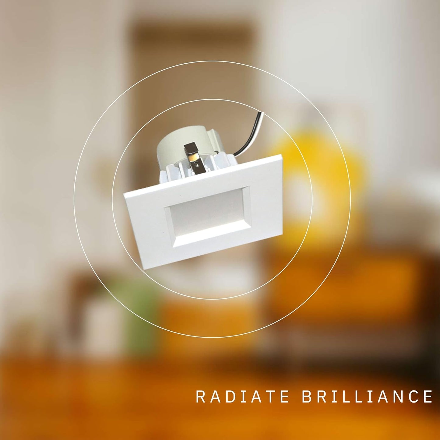 P-5215 4 Inch Square White 12W 900 Lumens Soft White 27k Retrofit Light