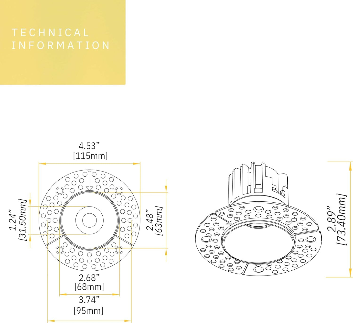 P-6352 2 Inch Trimless Round Bronze 8W 700 Lumens 5CCT Recessed Light