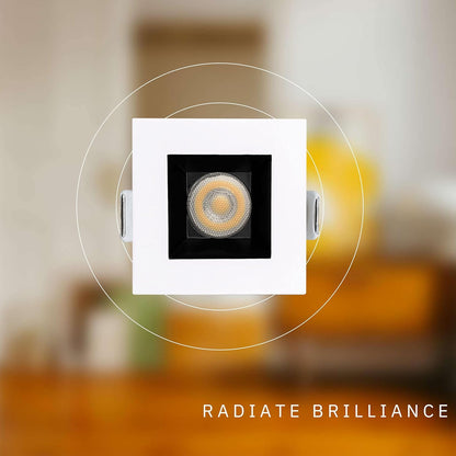 P-6338 1.5 Inch Square Two-Tone Smooth 7W 600 Lumens 5CCT Recessed Light