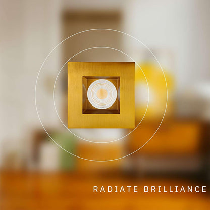 P-6485 4 Inch Square, Brushed Brass Finish 32 Watts, 3000 Lumens 5CCT Recessed Light