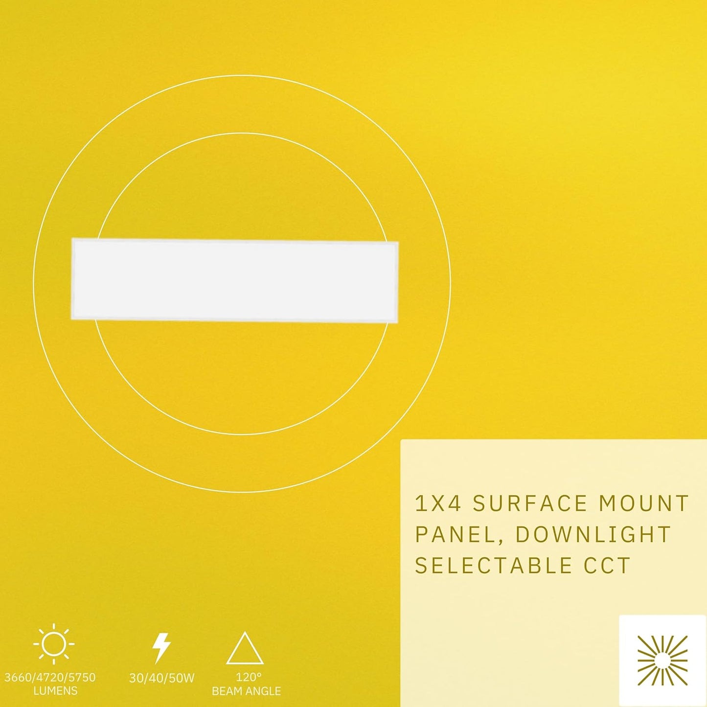 P-6628 1x4 LED Surface Mount Panel Light, 30 Watts, 3660 Lumens 5CCT