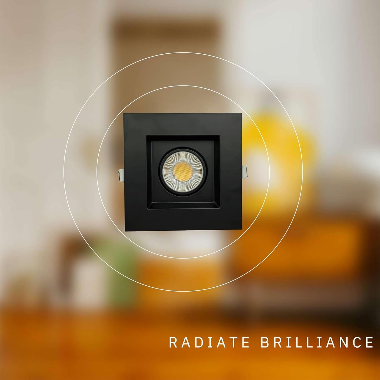 P-6395 3.5 Inch Regress Gimbal Square Black 14W=125W, 1400 Lumens 5CCT Recessed Light
