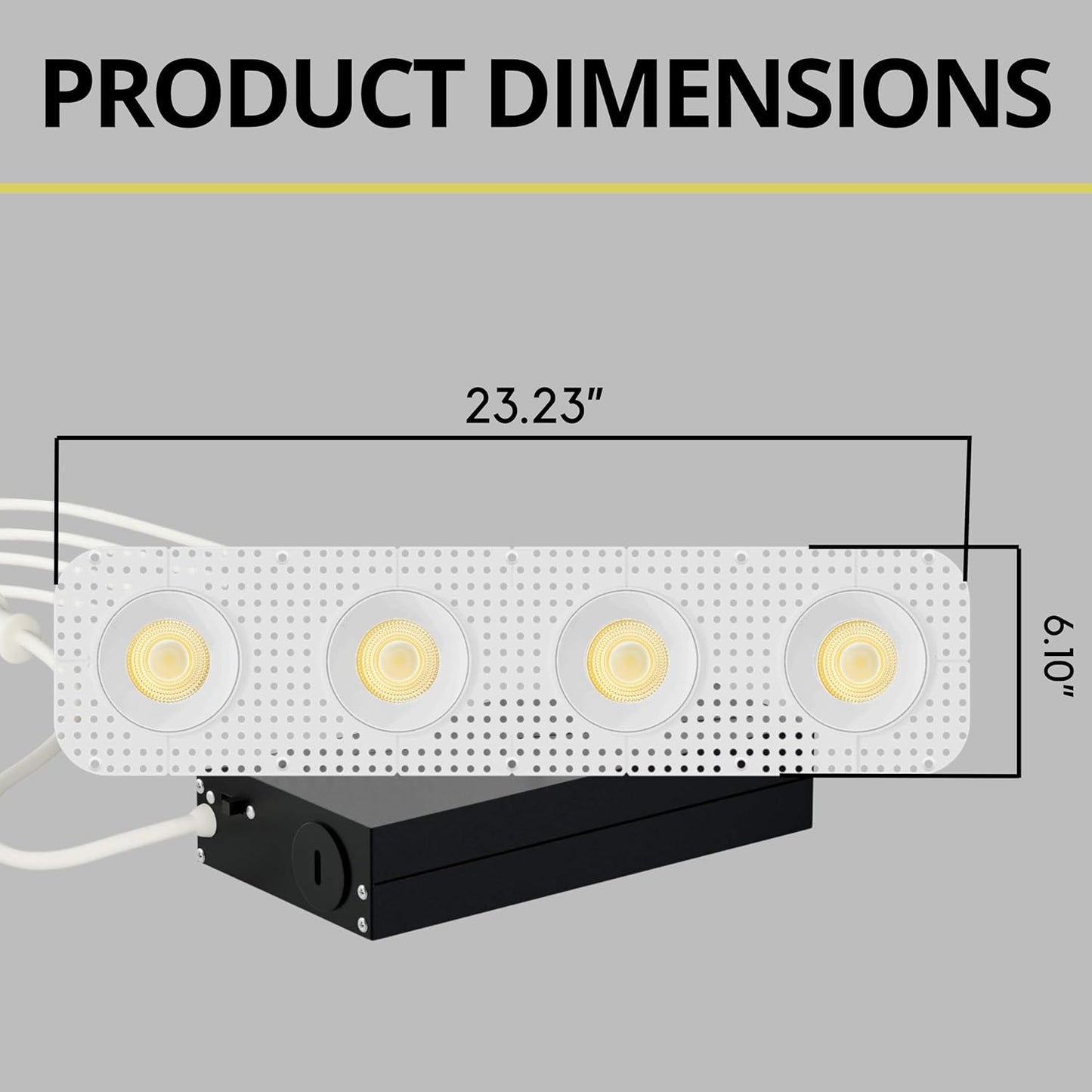 P-7450 3.5 inch Trimless 4 Head Round White HO, 72/120W, 6800/10800 Lumens, 5CCT Recessed Light