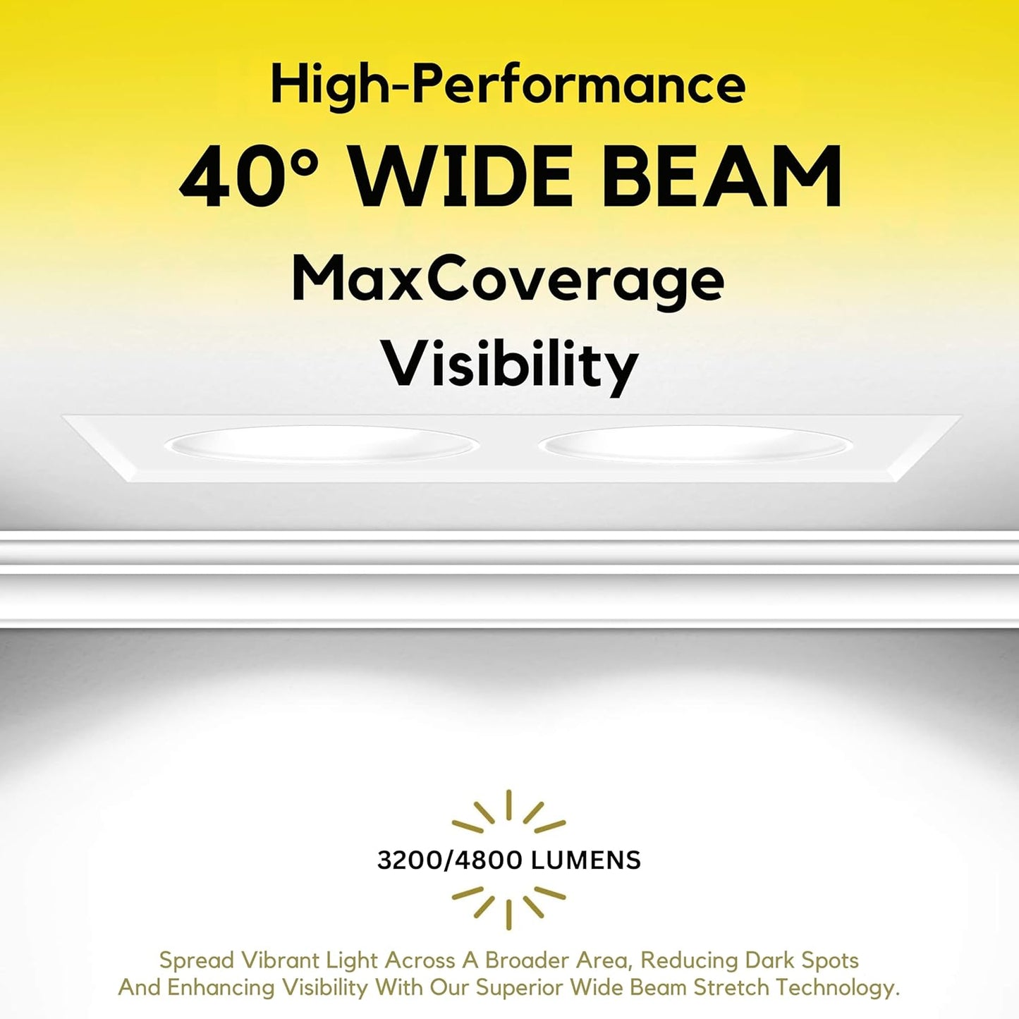 P-7461 4 inch Trimless 2 Head Square White, 30/44W, 3200/4800 Lumens, 5CCT Recessed Light