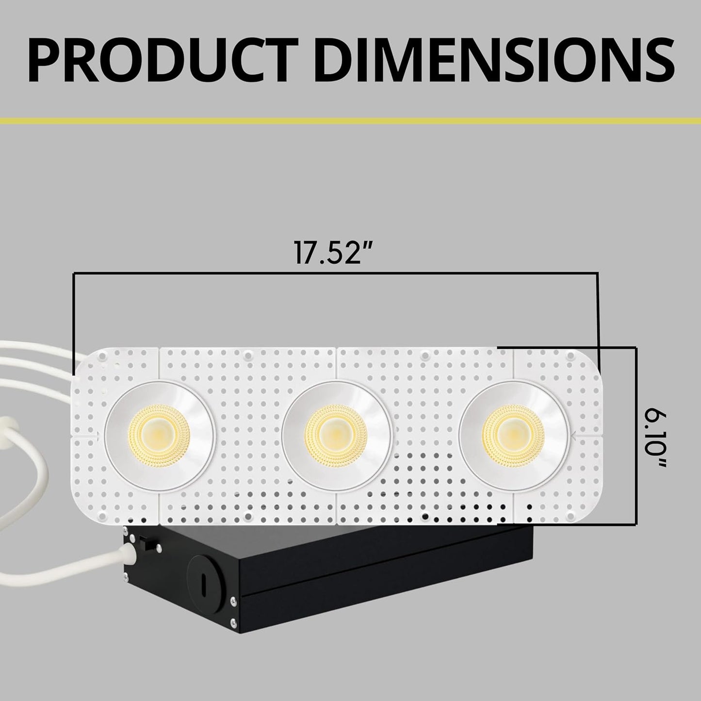 P-7449 3.5 inch Trimless 3 Head Round White HO, 54/90W, 5100/8100 Lumens, 5CCT Recessed Light
