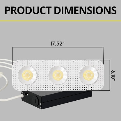P-7449 3.5 inch Trimless 3 Head Round White HO, 54/90W, 5100/8100 Lumens, 5CCT Recessed Light