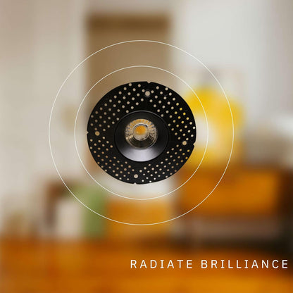 P-5001 3.5 Inch Trimless Black Round 12W 850 Lumens 5CCT Recessed Light