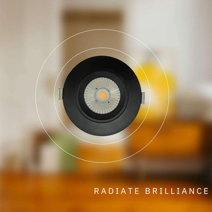 P-6390 5 Inch Round Black High Output 40W-30W-23W=350W, 3500-2600-2000 Lumens 5CCT Recessed Light