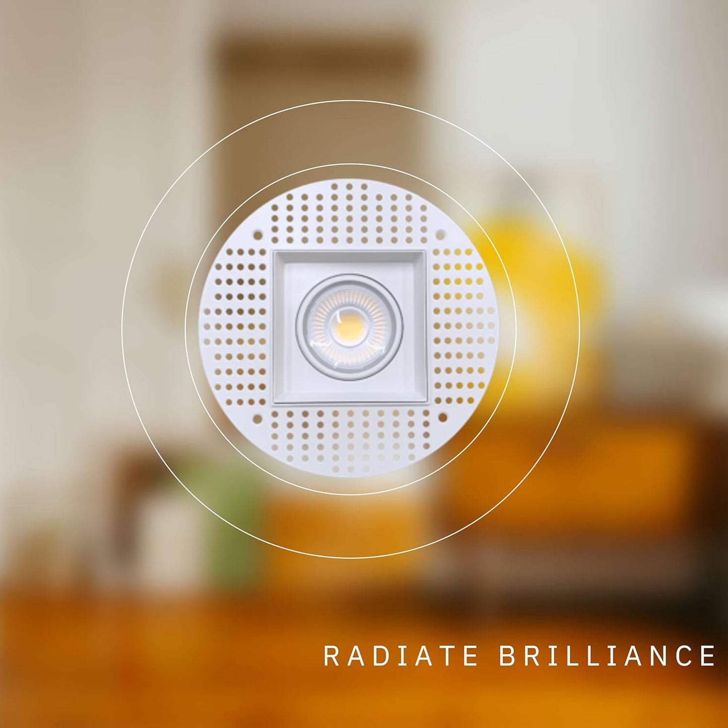 P-6594 4 Inch Trimless Gimbal Square, White Finish 20 Watts, 1800 Lumens 5CCT Recessed Light