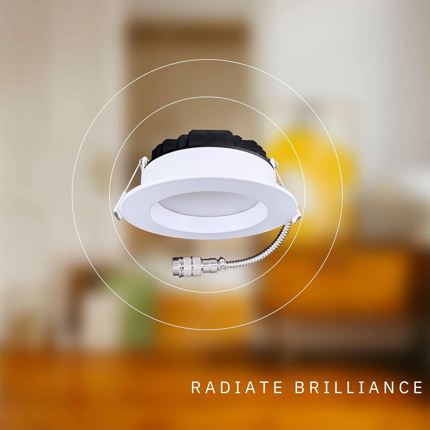 P-6402 4 Inch Slim Round White Finish 20W-15W=200W-125W, 2000-1400 Lumens 5CCT Recessed Light