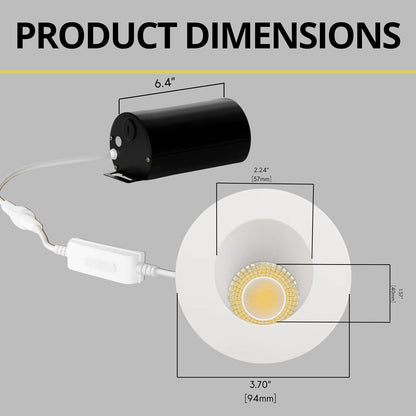 P-7549 3 inch Round Wall-Wash White, 8W, 800 Lumens, 5CCT Recessed Light