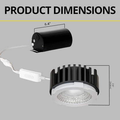 P-7520 3 inch Shallow Engine, 8W, 800 Lumens, 5CCT Recessed Light