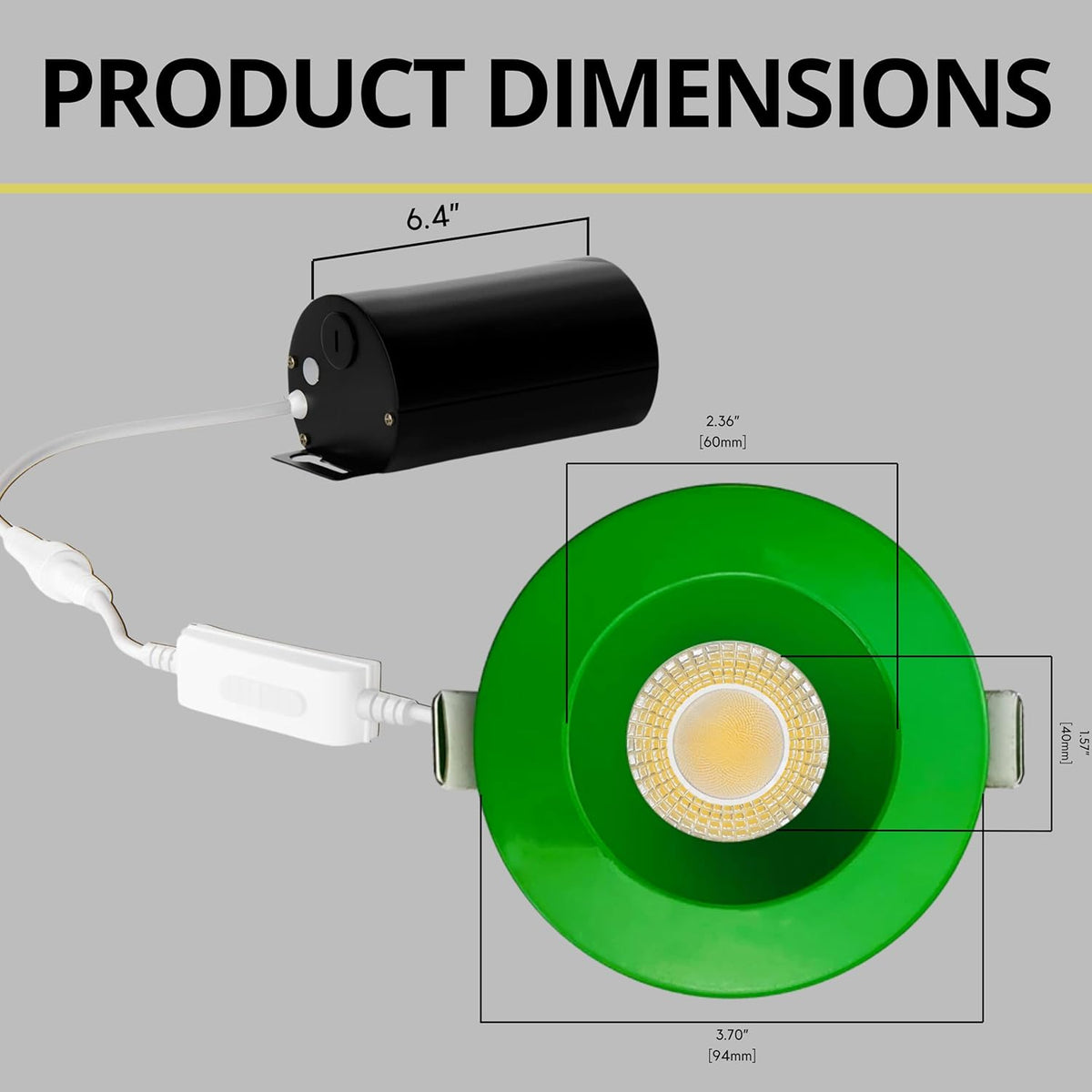P-7539 3 inch Round Apple Green, 8W, 800 Lumens, 5CCT Recessed Light
