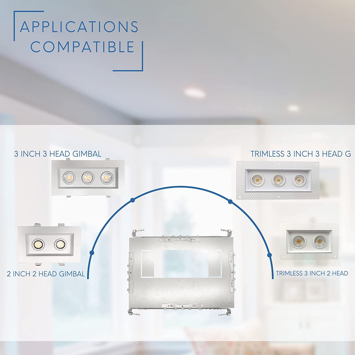 P-5269 2 & 3 inch Multiple Universal New Construction Plate for LED Recessed Lighting Kits