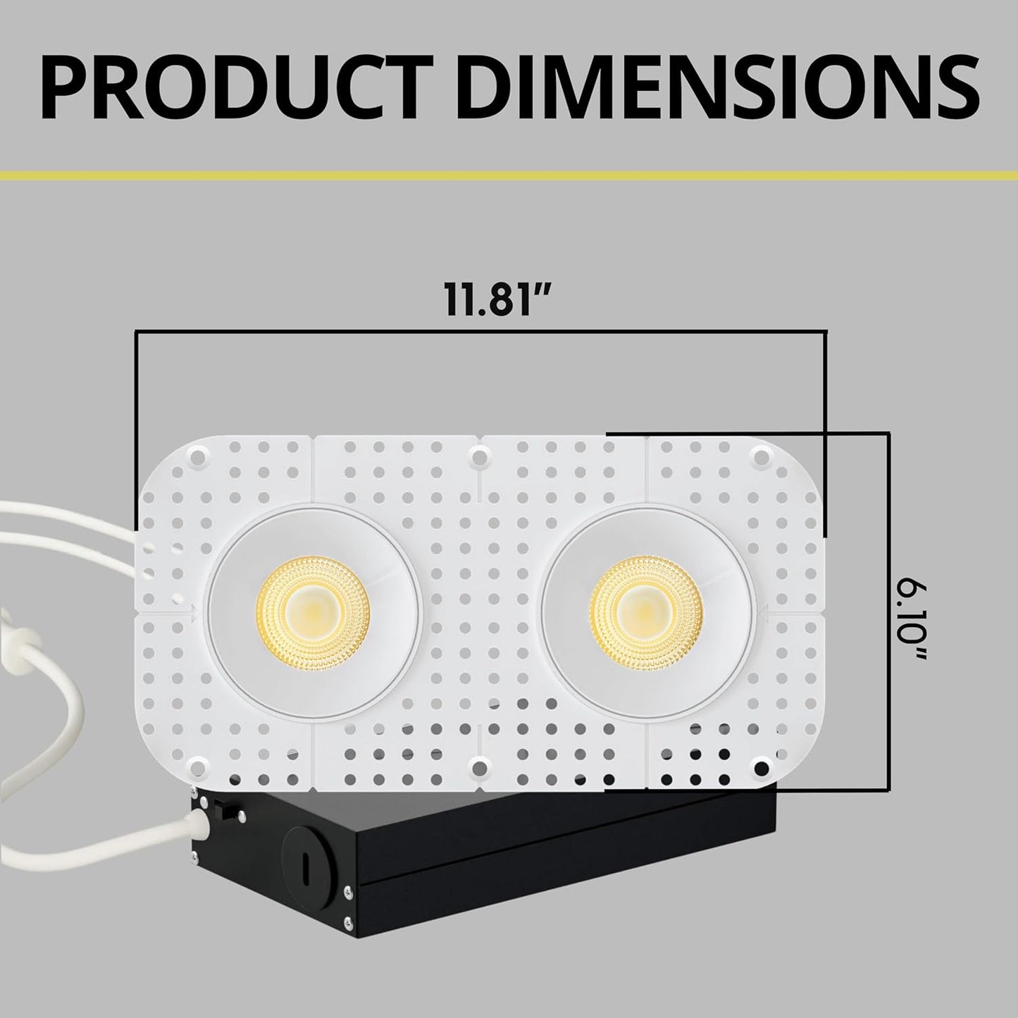 P-7448 3.5 inch Trimless 2 Head Round White HO, 36/60W, 3400/5400 Lumens, 5CCT Recessed Light