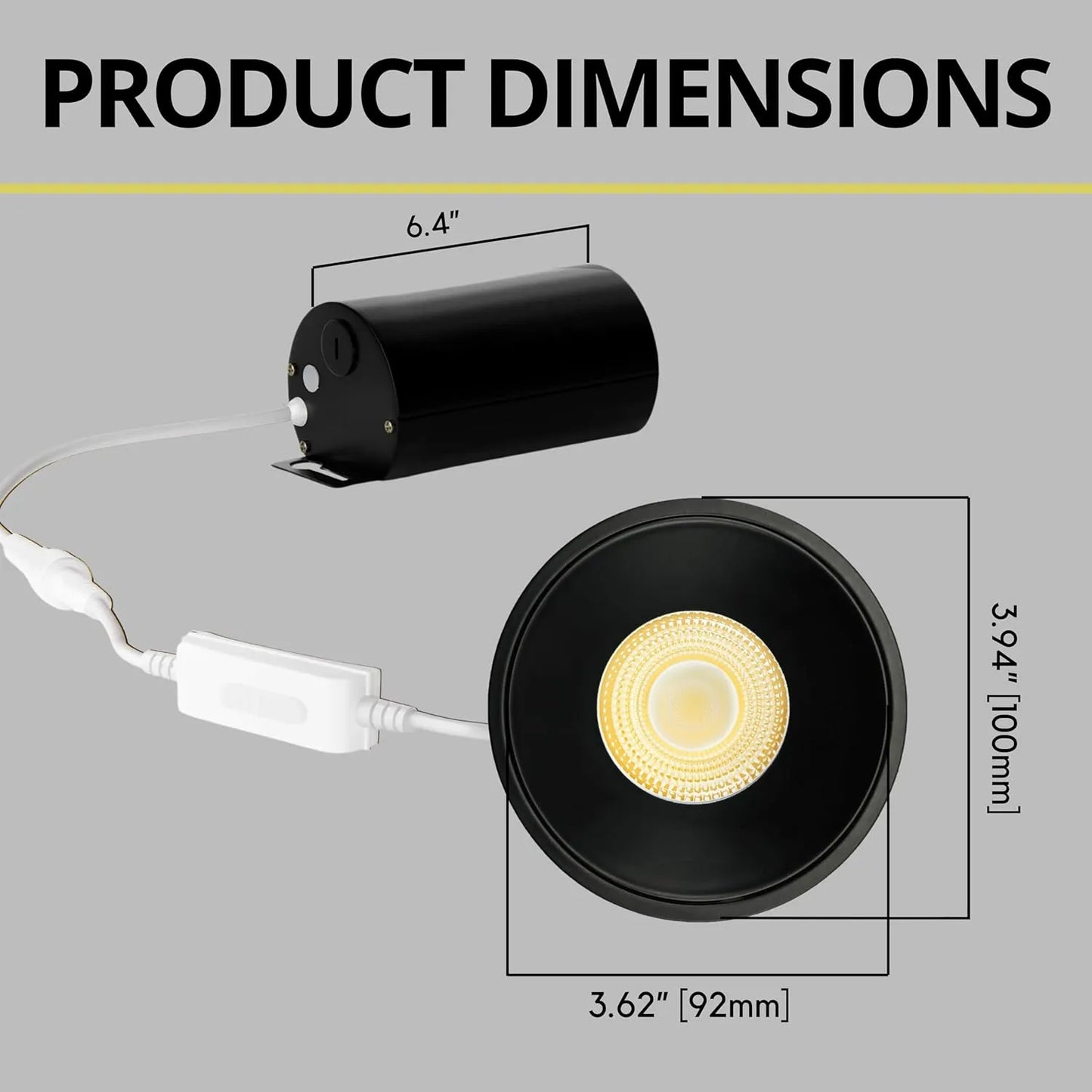 P-7153 3.5 Inch Millwork Trimless Round Black HO 18-30W, 1700-2700 Lumens 5CCT Recessed Light