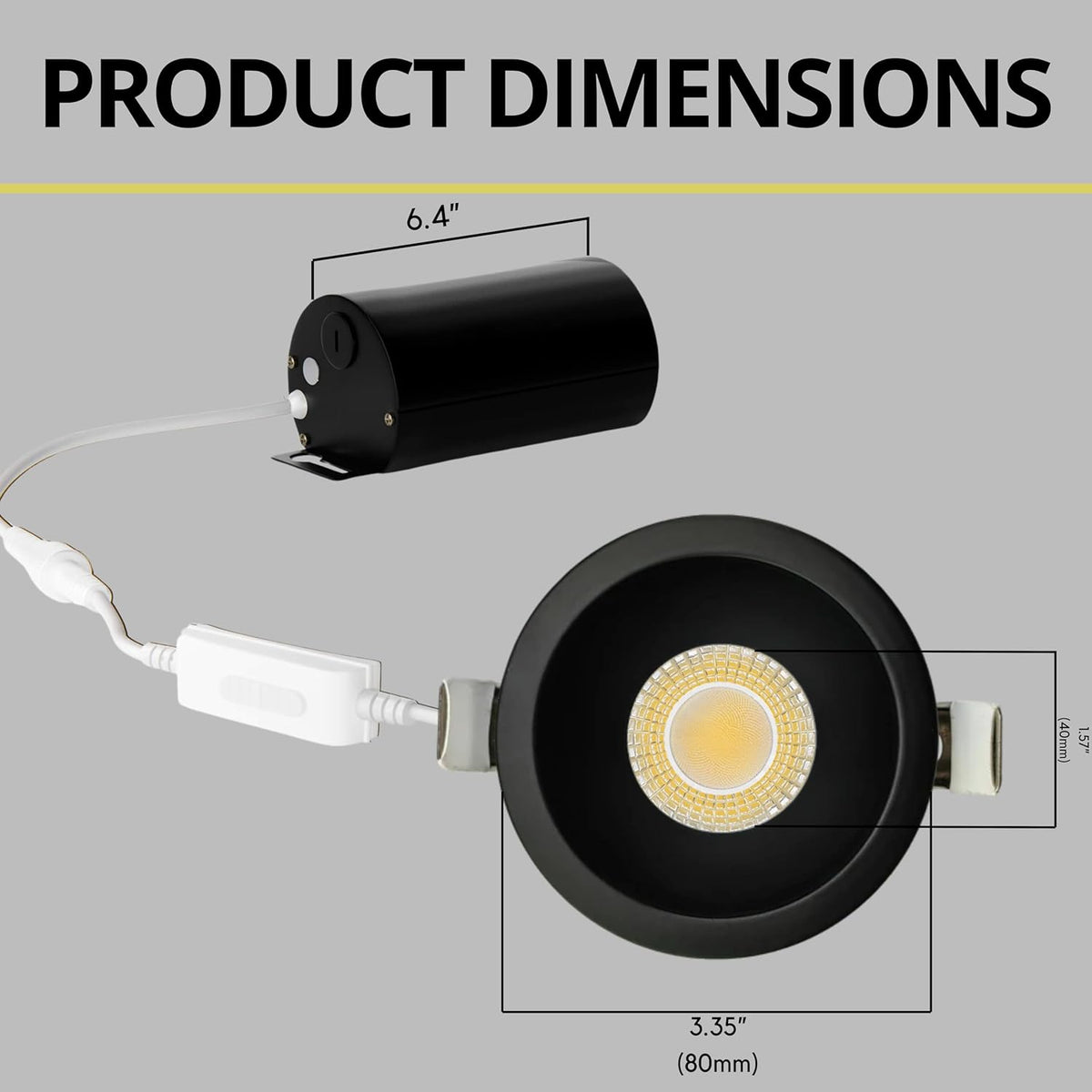 P-7547 3 inch Round Black Narrow Trim, 8W, 800 Lumens, 5CCT Recessed Light