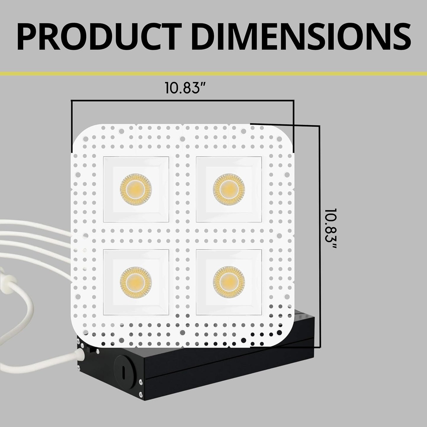 P-7430 3 inch Trimless Quadruple Head Square White HO, 60/80W, 5600/8400 Lumens, 5CCT Recessed Light