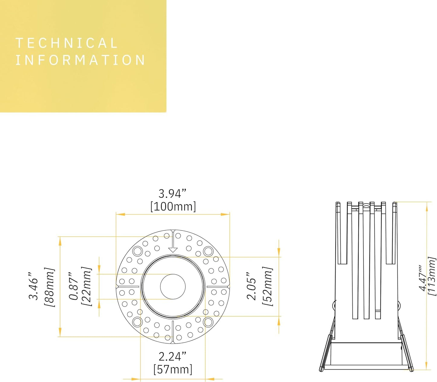 P-6509 1.5 Inch Trimless Round, Brass Finish 15 Watts, 1100 Lumens 5CCT Recessed Light