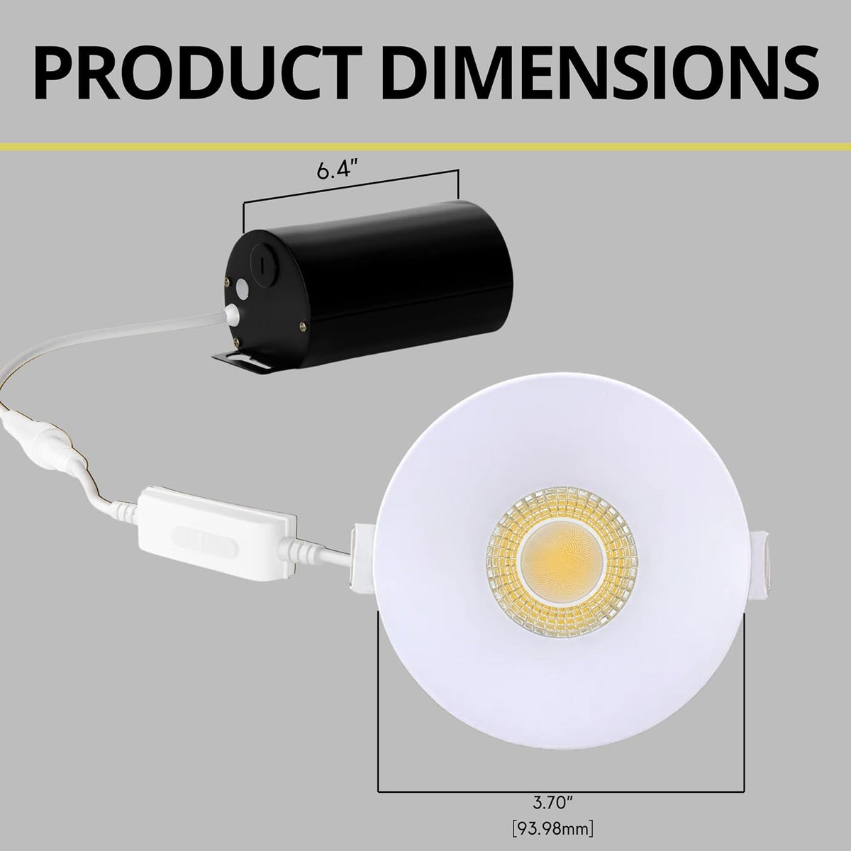 P-7559 3 inch Round White 3/4in Drop Trim, 8W, 800 Lumens, 5CCT Recessed Light