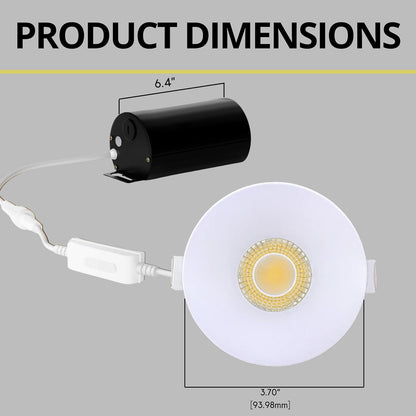 P-7559 3 inch Round White 3/4in Drop Trim, 8W, 800 Lumens, 5CCT Recessed Light