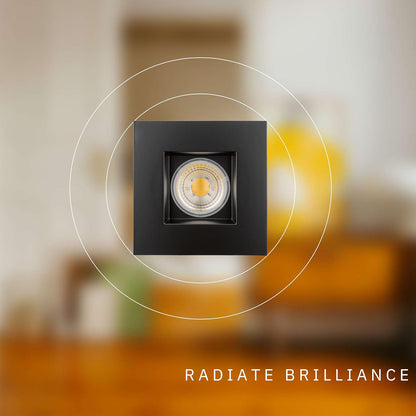 P-5797 4 Inch Square Black Smooth 15W 1100 Lumens Cool White 41k Recessed Light