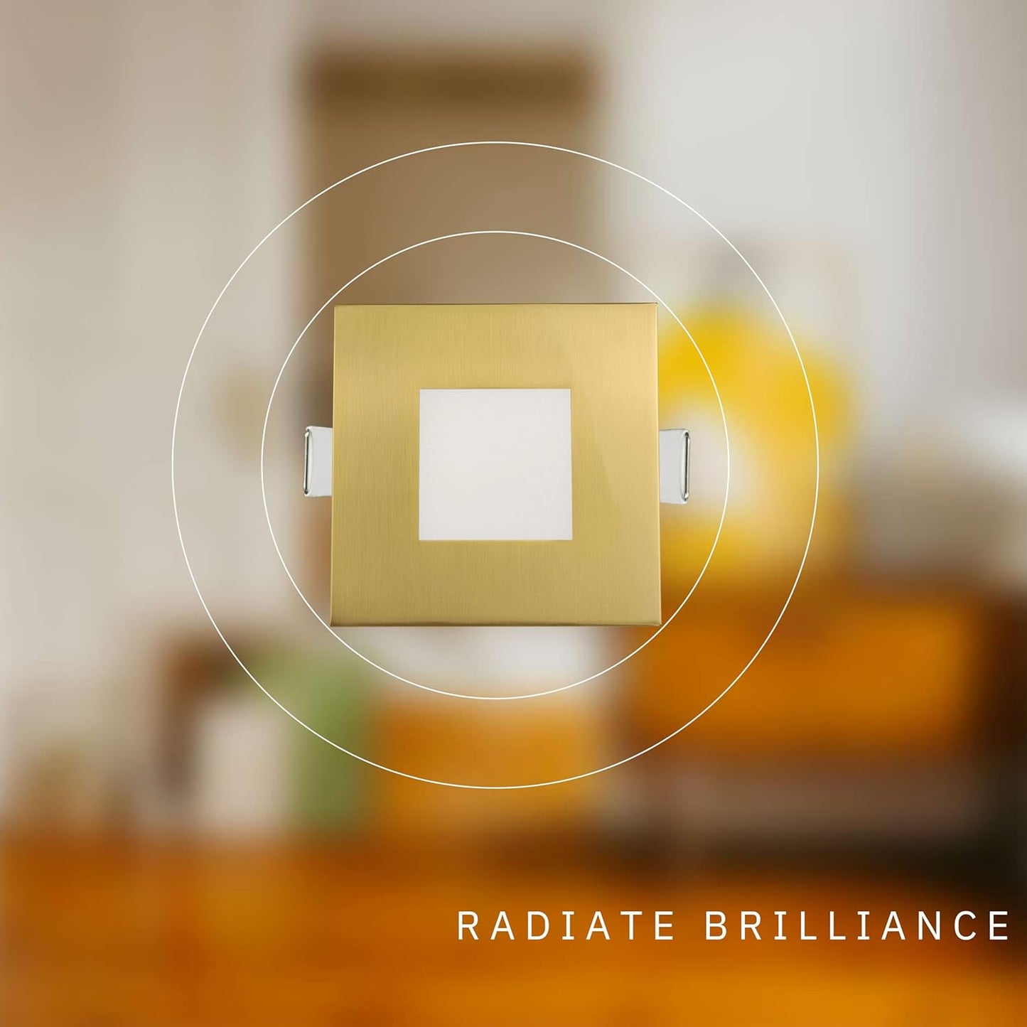 P-6217 3 Inch Square Brushed Brass 8W 550 Lumens 5CCT Slim Light