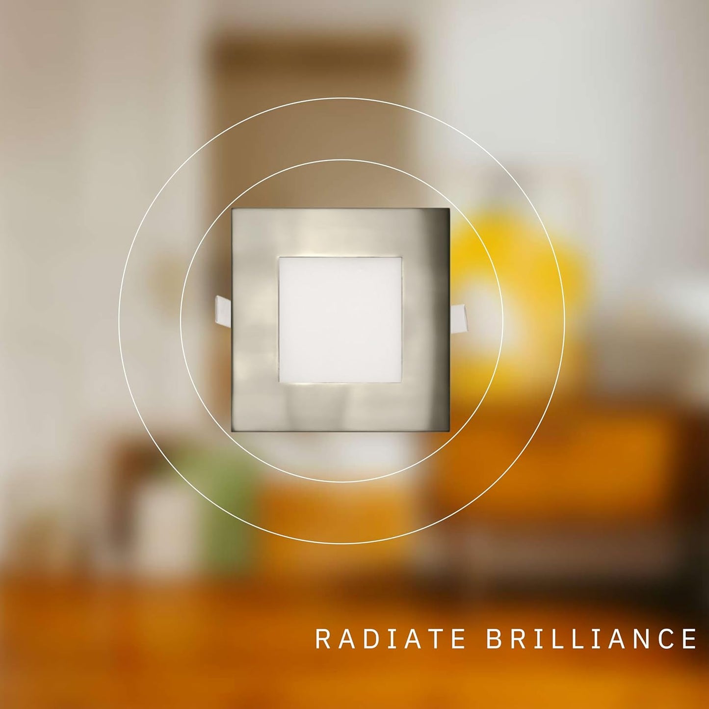 P-5886 5 Inch Square Brushed Nickel 15W 1100 Lumens 5CCT Slim Ultra-Thin Light