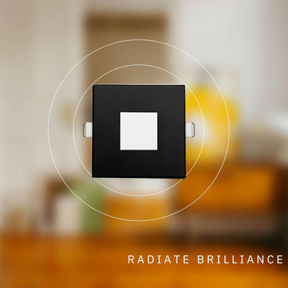 P-6622 2 Inch Slim Ultra-Thin Square, Black Finish 5 Watts, 300 Lumens 5CCT Recessed Light