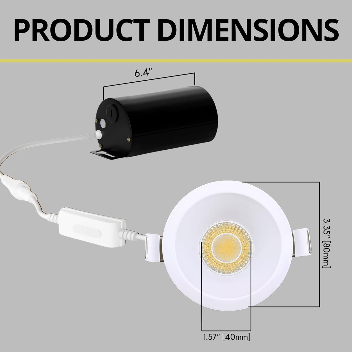 P-6960 3 inch Round White Narrow Trim HO Downlight Luminaire 15W=175W, 1400 Lumens, 5CCT