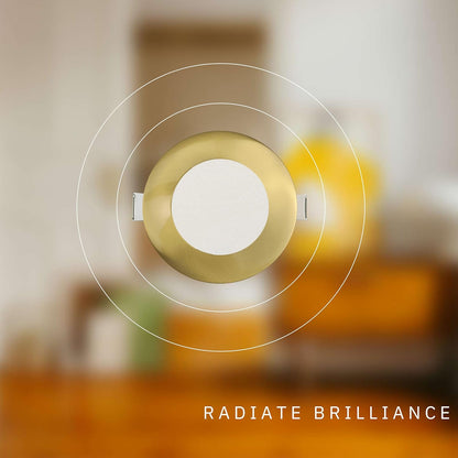 P-6201 3 Inch Round Brushed Brass 8W 600 Lumens 5CCT Slim Light