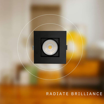 P-6185 4 Inch Square Black 20W 1750 Lumens 5CCT Gimbal Light