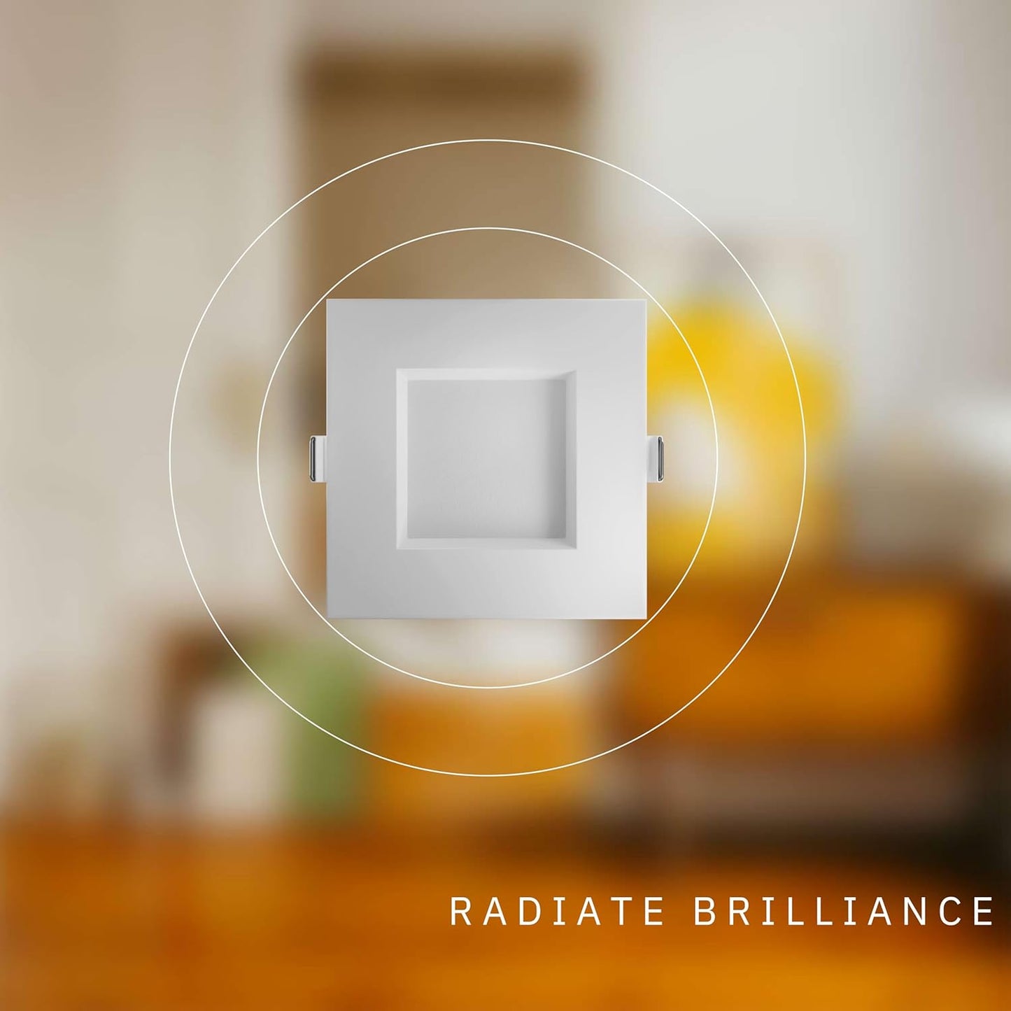 P-5134 4 Inch Square White 15W 1200 Lumens 5CCT Slim Light