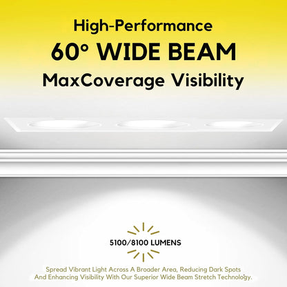P-7449 3.5 inch Trimless 3 Head Round White HO, 54/90W, 5100/8100 Lumens, 5CCT Recessed Light