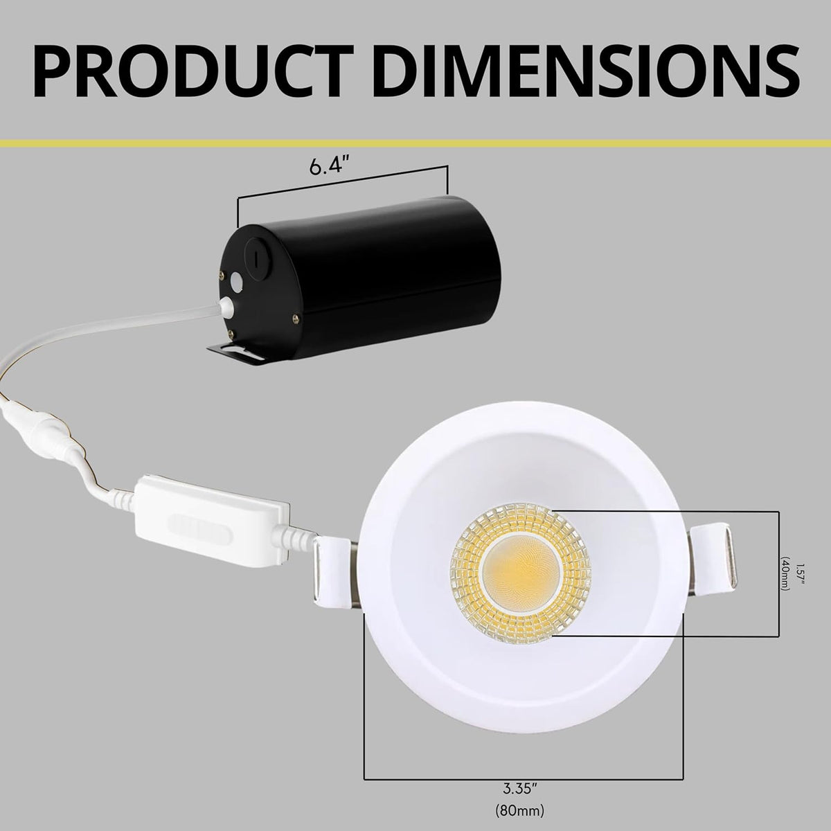 P-7546 3 inch Round White Narrow Trim, 8W, 800 Lumens, 5CCT Recessed Light