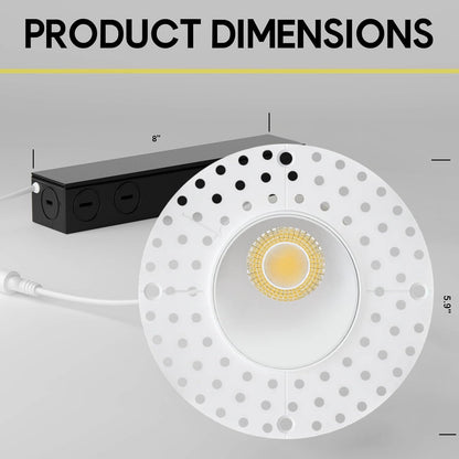 P-7502 3 inch Trimless Round Wall-Wash White HO, 15/20W, 1400/2100 Lumens, 5CCT Recessed Light
