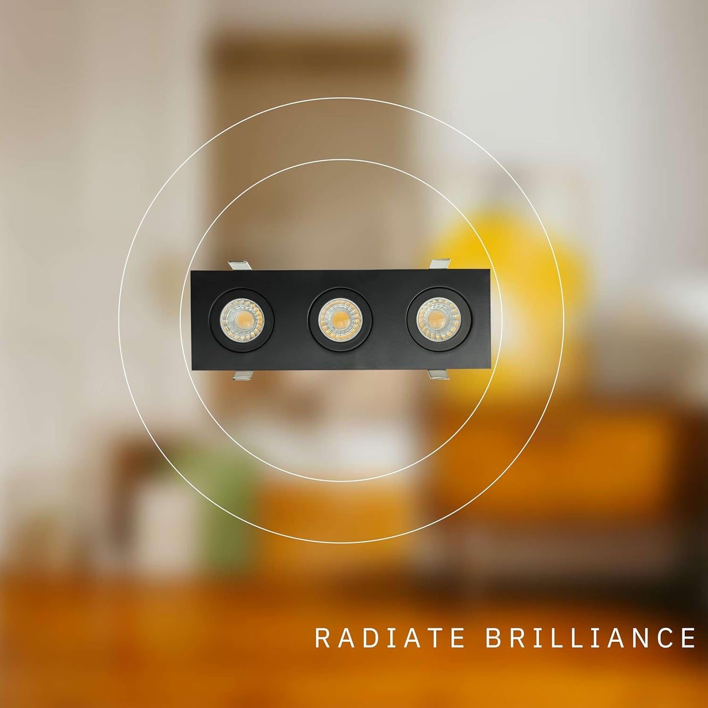 P-6547 3 Inch 3 Head Multiple Gimbal, Black Finish 23 Watts, 2100 Lumens 5CCT Recessed Light