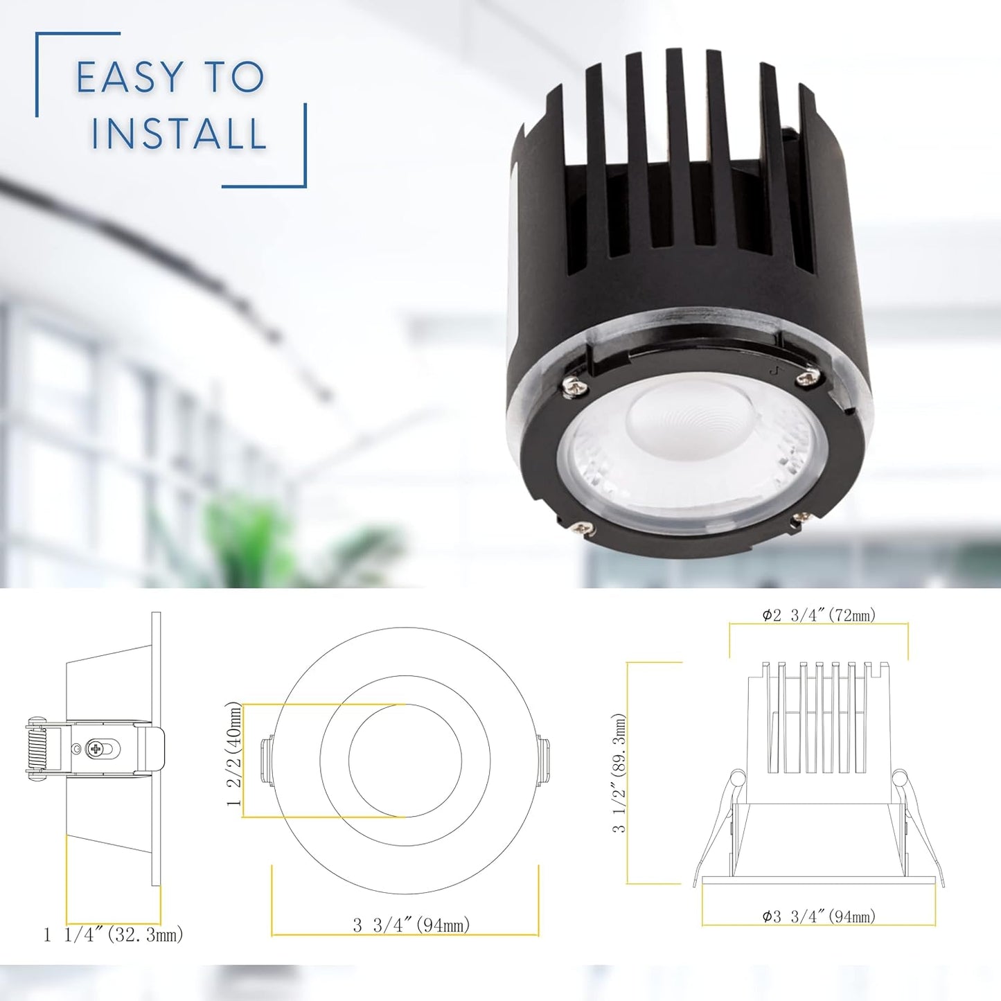 P-5993 3 Inch White Round 9W 850 Lumens 5CCT Recessed Light