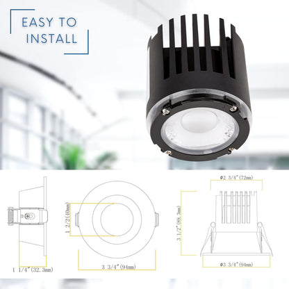 P-5993 3 Inch White Round 9W 850 Lumens 5CCT Recessed Light