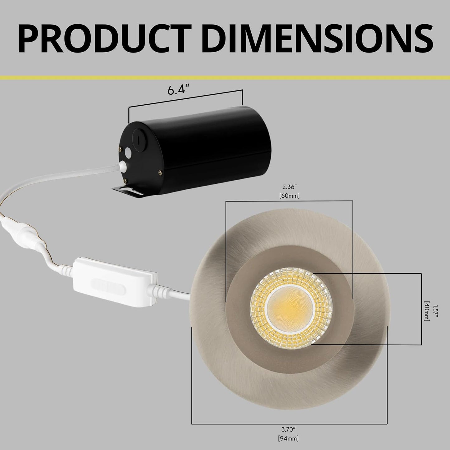 P-7529 3 inch Round Brushed Nickel, 8W, 800 Lumens, 5CCT Recessed Light