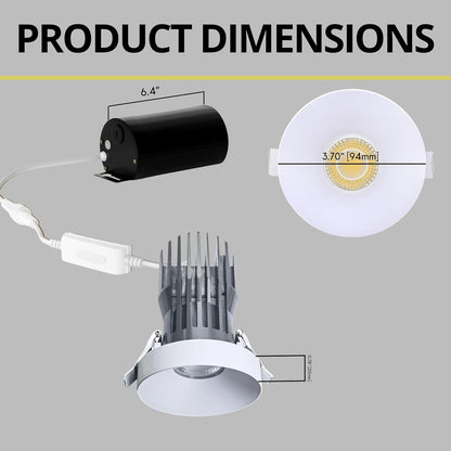 P-6962 3 inch Round White 3/4 Inch Drop Trim HO Downlight Luminaire 24W=200W, 2100 Lumens, 5CCT