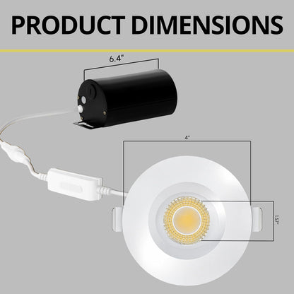 P-7512 3 inch Regress Gimbal Round White, 9W, 850 Lumens, 5CCT Recessed Light