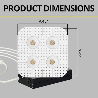 P-7398 2 inch Trimless Quadruple Head Round White HO, 32/56W, 3000/4800 Lumens, 5CCT Recessed Light