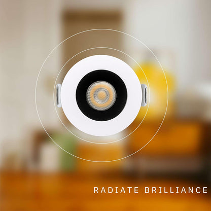 P-6517 1 Inch Round Two-Tone Smooth High-Output, 15 Watts, 1100 Lumens 5CCT Recessed Light