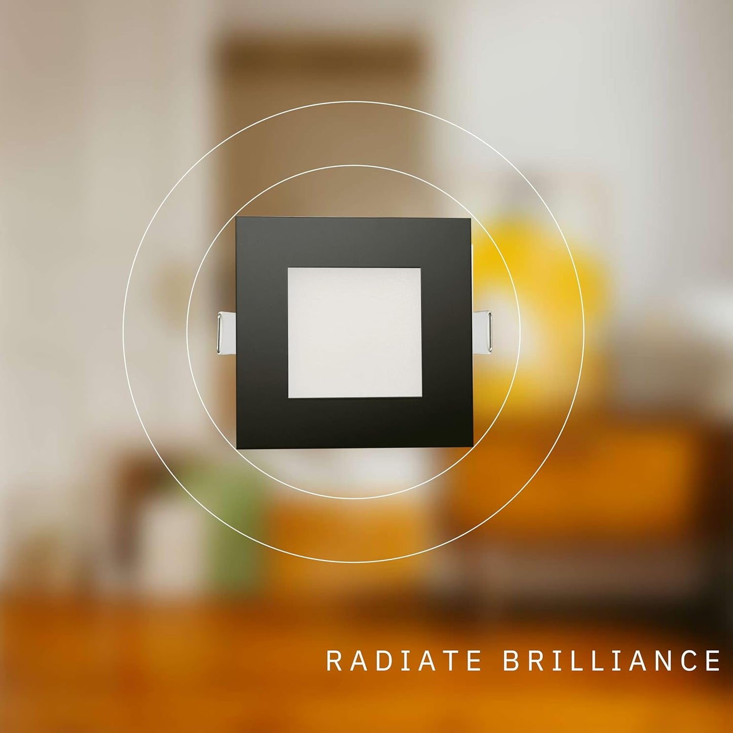P-6222 5 Inch Square Black 15W 1200 Lumens 5CCT Slim Light